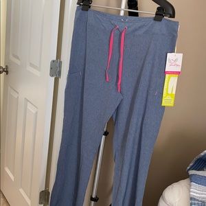 Smitten heathered blue scrub pants